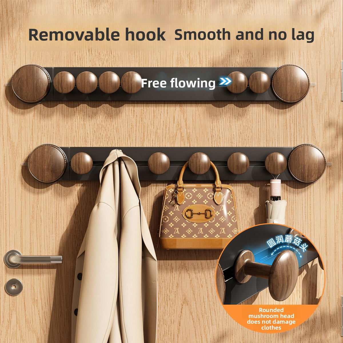 Rotating suction cup walnut hook