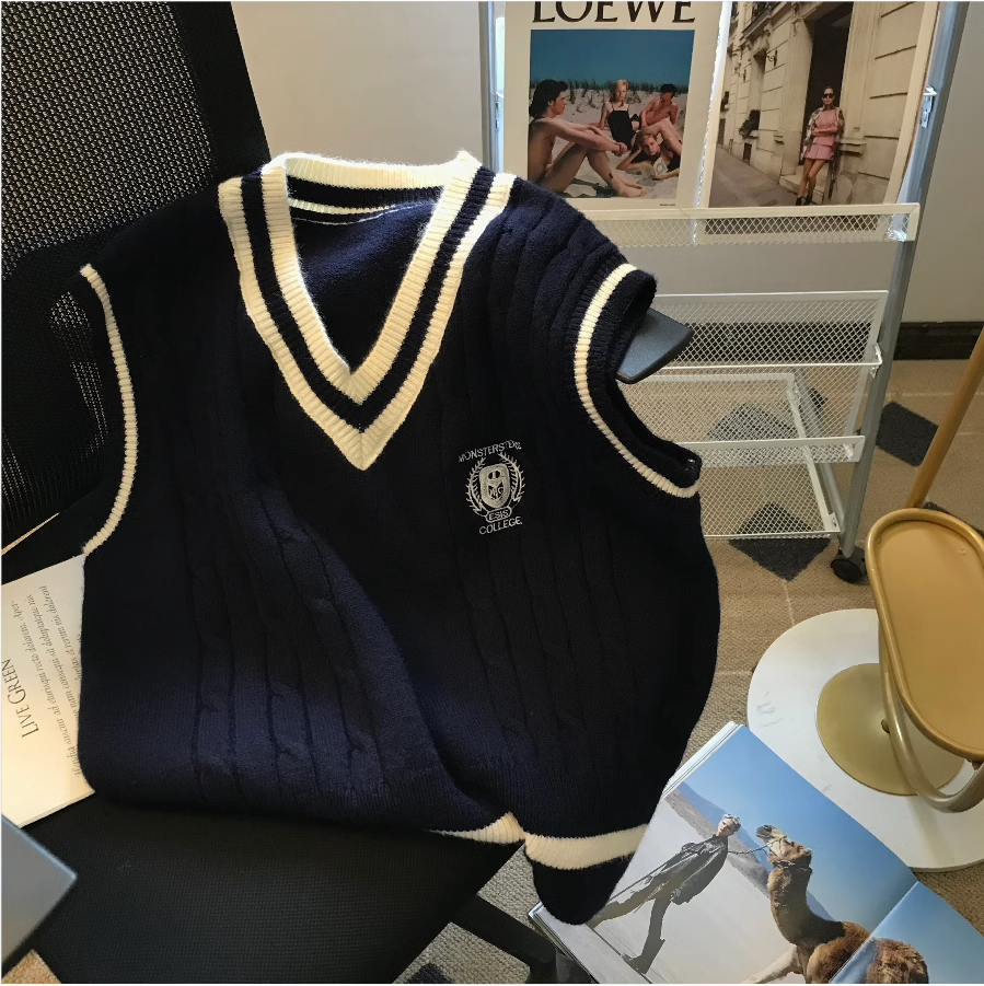 V-Neck Knitted Vest for Women