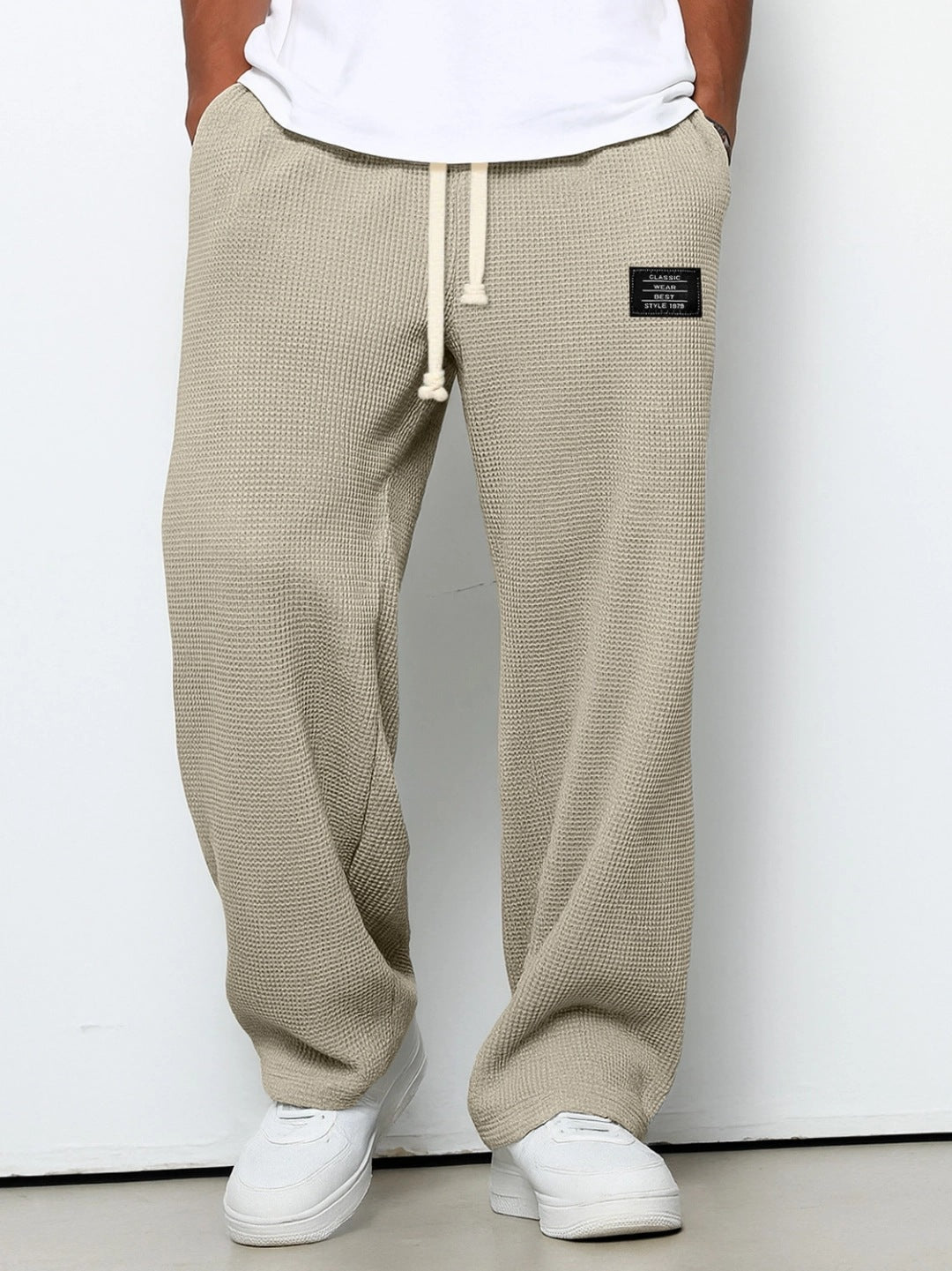 Waffle Pattern Men's Quick-Dry Straight Leg Pants