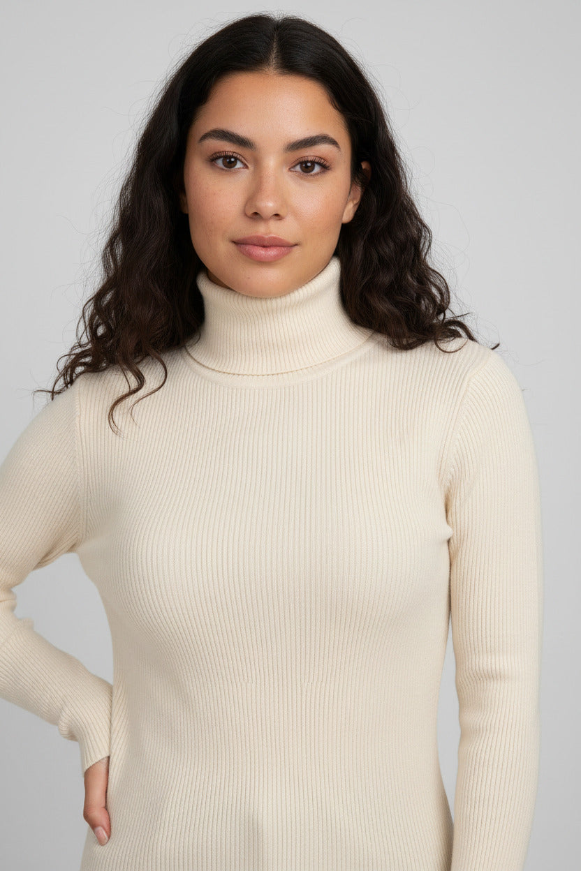 Lumiere Turtleneck Slim Knit Top