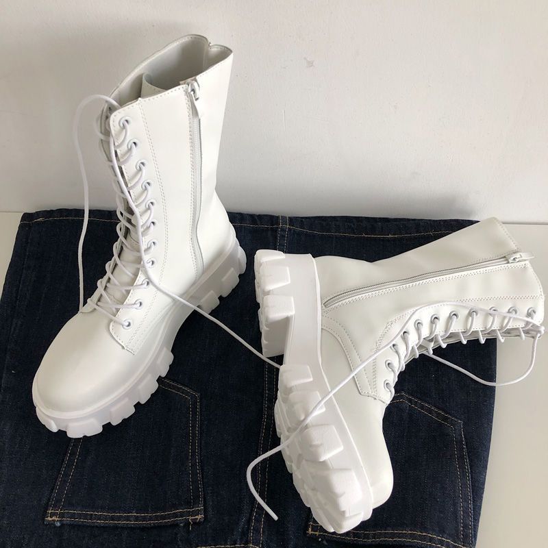 Platform Lace-Up Ankle Boots