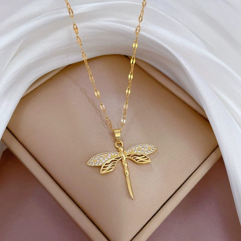 Hollow Butterfly Gold Plated Necklace