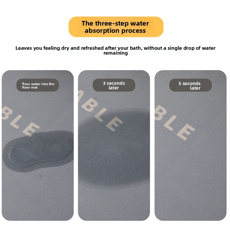 Semi-Circular Diatomite Absorbent Bathroom Floor Mat