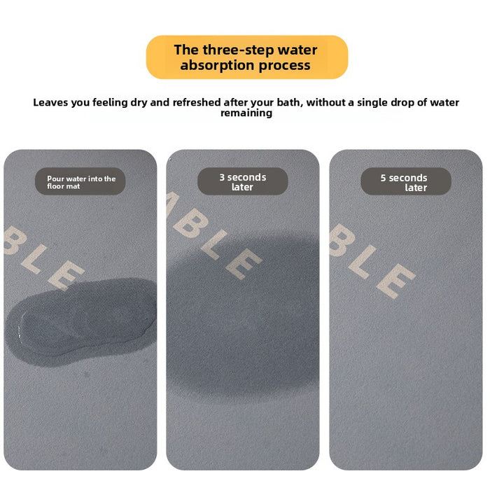 Semi-Circular Diatomite Absorbent Bathroom Floor Mat