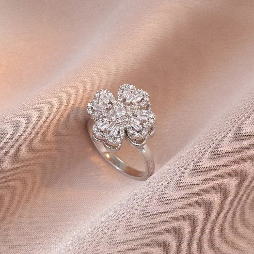 Adjustable Spinning Zircon Copper Ring