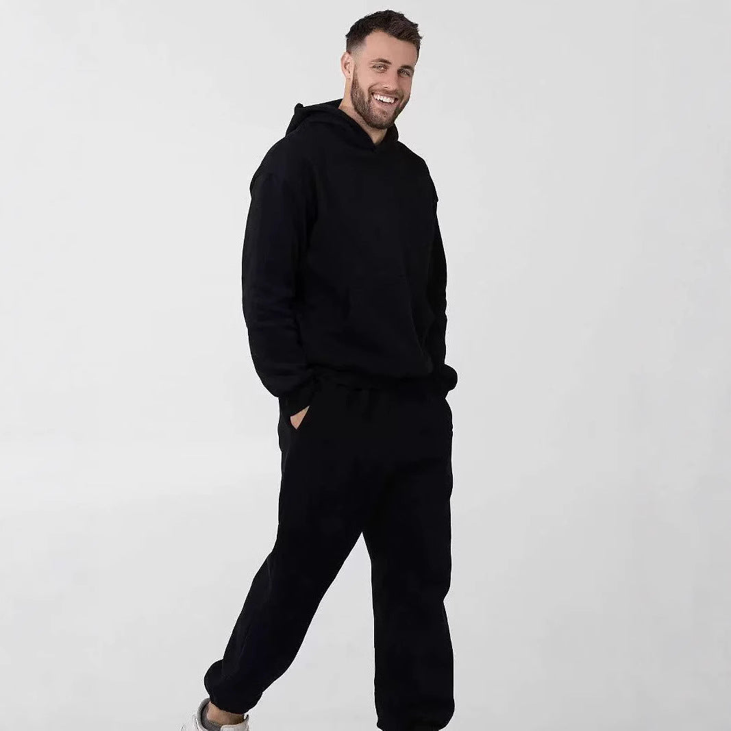 Versatile loose fleece-lined hooded sweatshirt