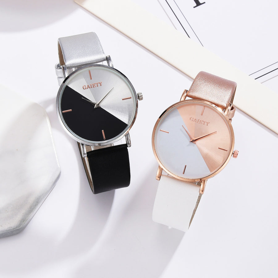 Two-color simple quartz watch
