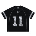 Men's Printed Cotton T-Shirt in Black with Geometric Snowflake Design