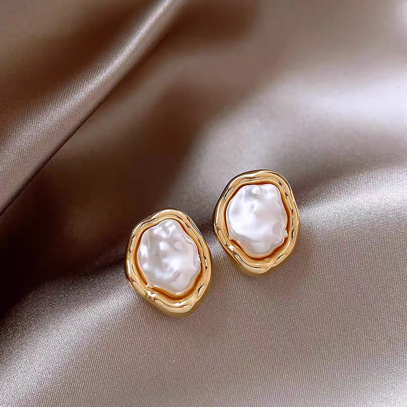 Lustre Bloom Silver Pearl Earrings