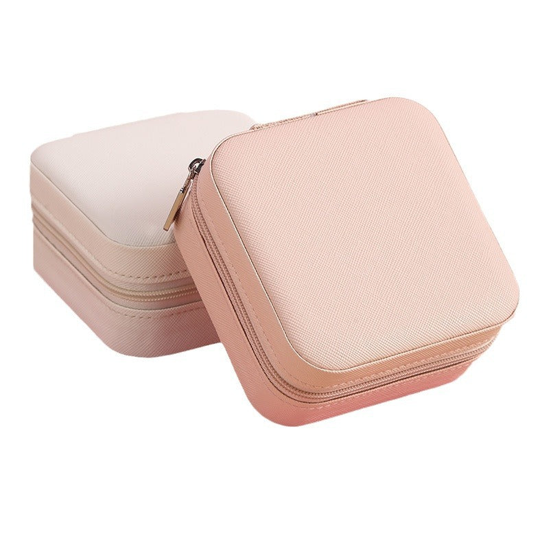 Portable Leather Jewelry Storage Box