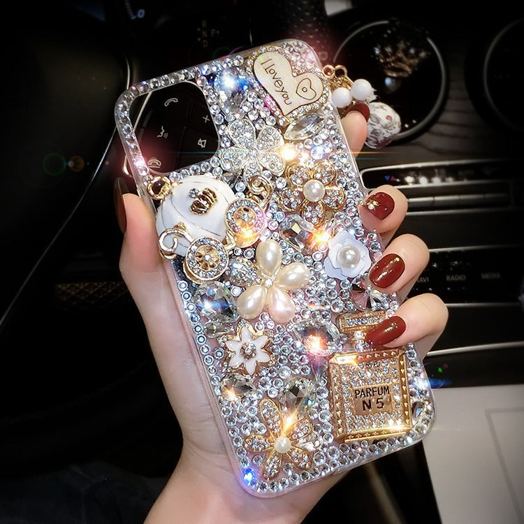 Rhinestone Silicone Phone Case for iPhone