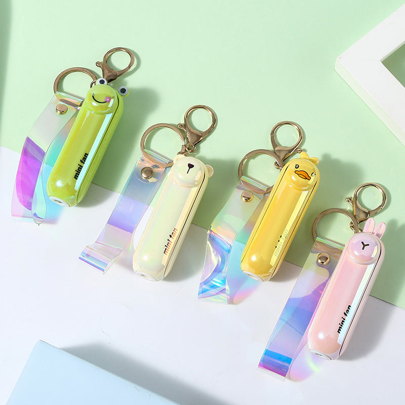 Portable USB Keychain Fan with Flashlight