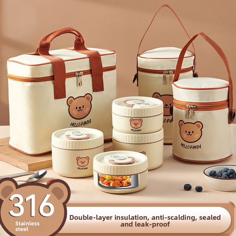 Insulated Stainless Steel Lunch Box with Microwave Heating Function