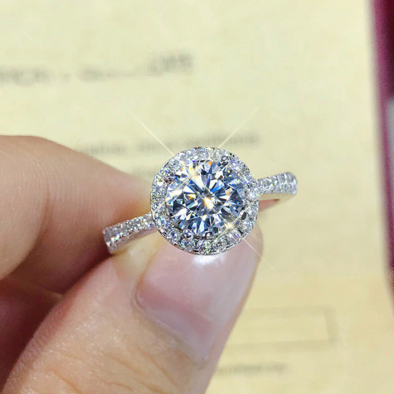 Radiant Hearts Diamond Simulant Adjustable Ring