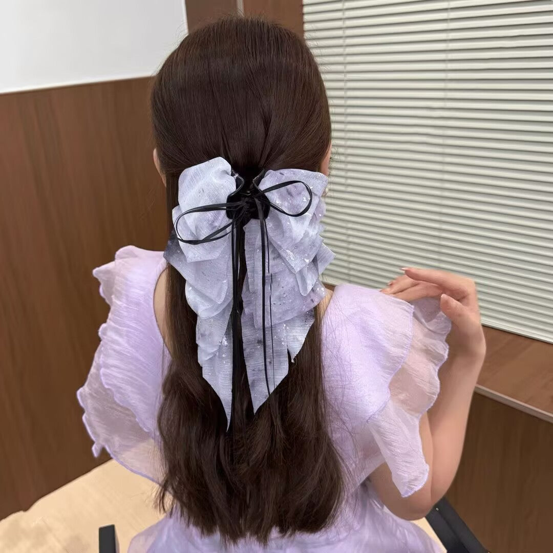 Elegant Bow Crystal Hair Claw Clip
