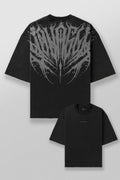 Cotton Wide Shoulder Sports T-Shirt with Printed Logo
