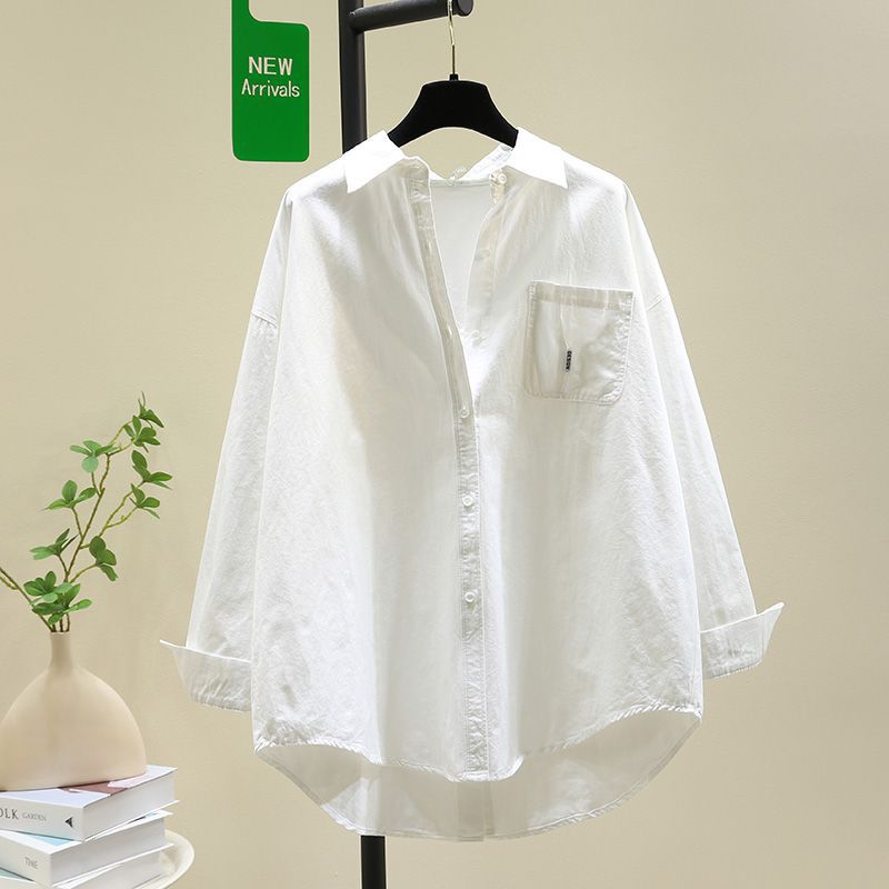 Womens Long Sleeve Casual Shirt Loose Fit Polyester Top
