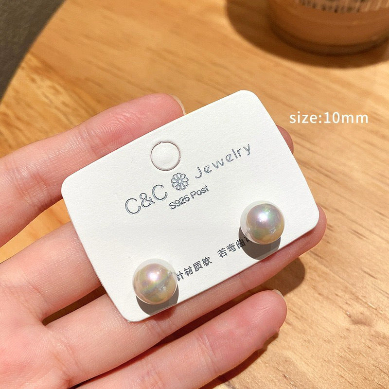 Lustre Bloom Silver Pearl Earrings