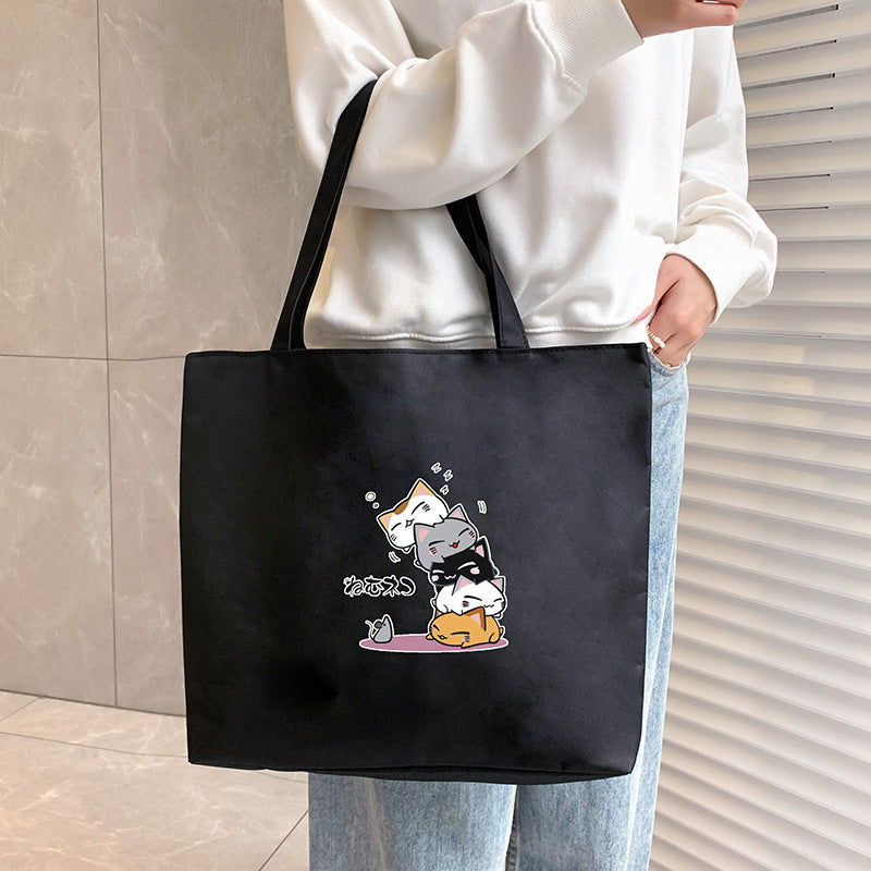 Canvas Tote Bag with Trendy Prints