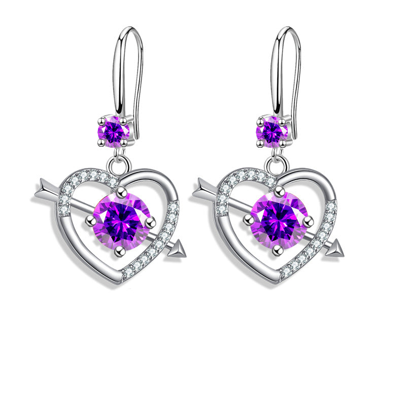 Cupid's Arrow Heart Drop Earrings