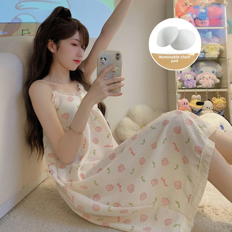 Women's Sling Strap Cotton Nightdress