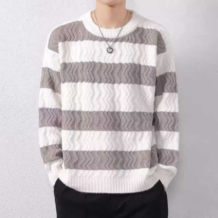 Mens Striped Knit Sweater