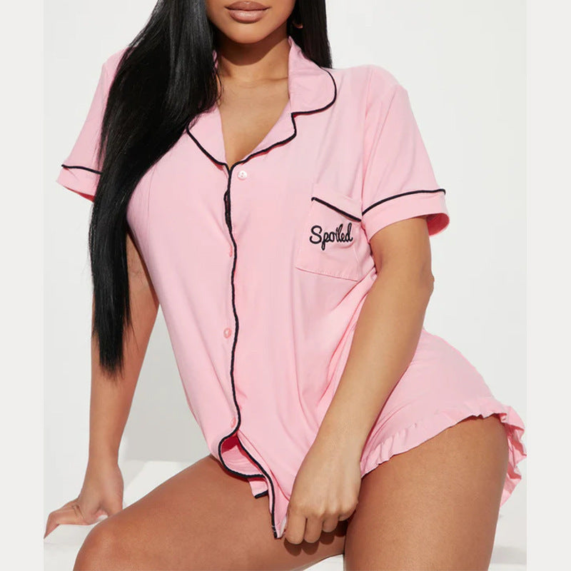 Women's Casual Short-Sleeve Pajama Set