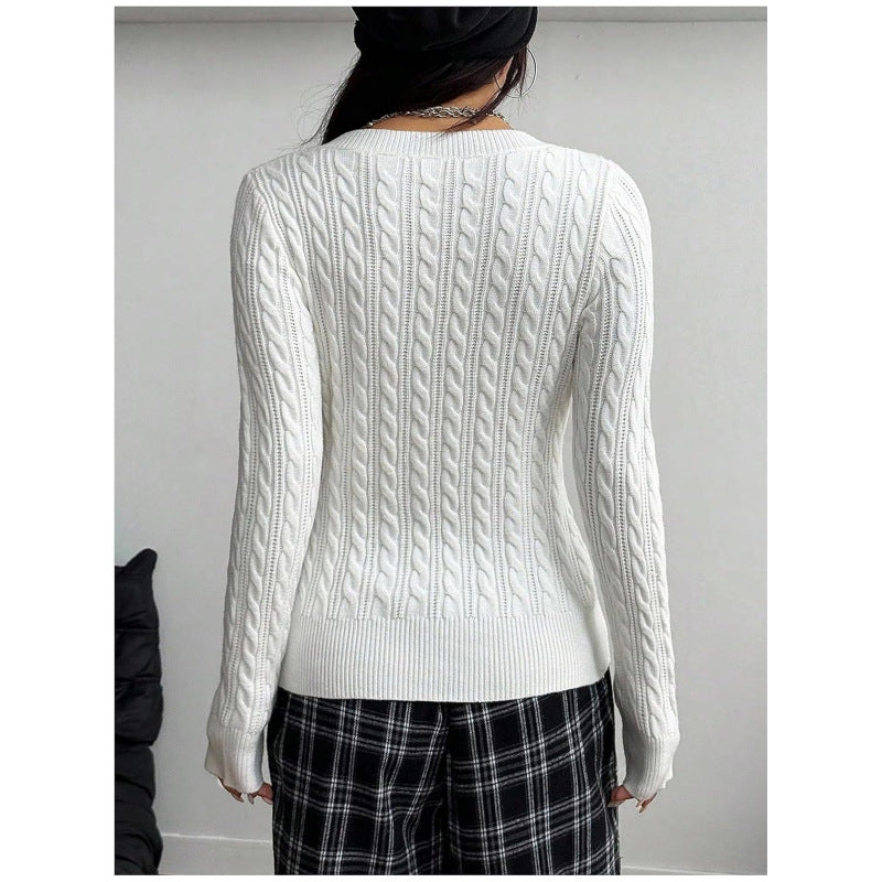 Vellora Slim Fit Cable Knit Sweater
