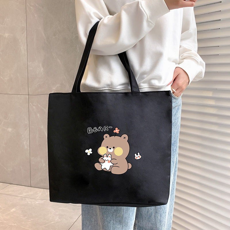 Canvas Tote Bag with Trendy Prints