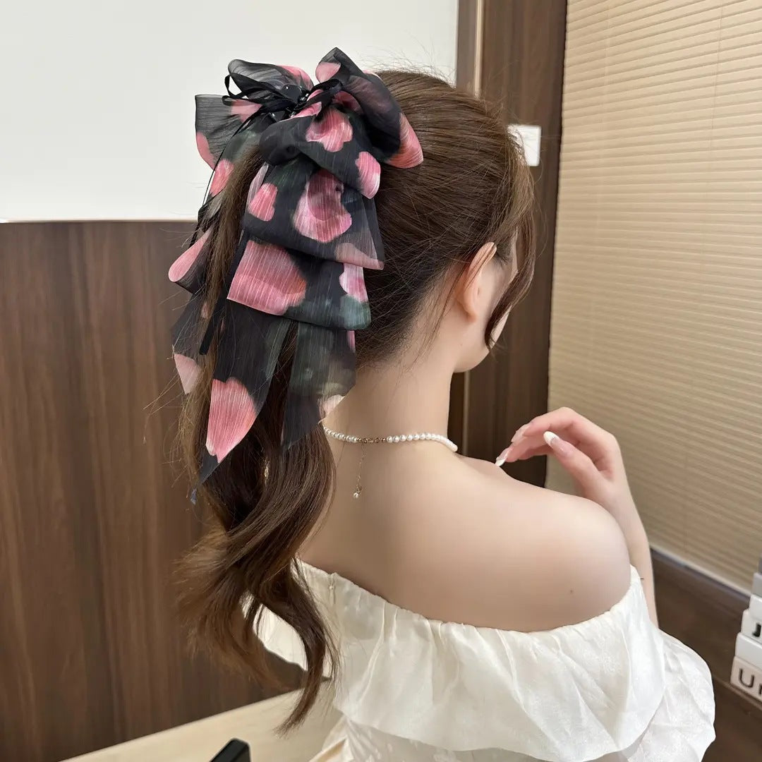 Elegant Bow Crystal Hair Claw Clip