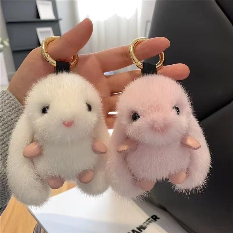 Imitation mink fur rabbit pendant