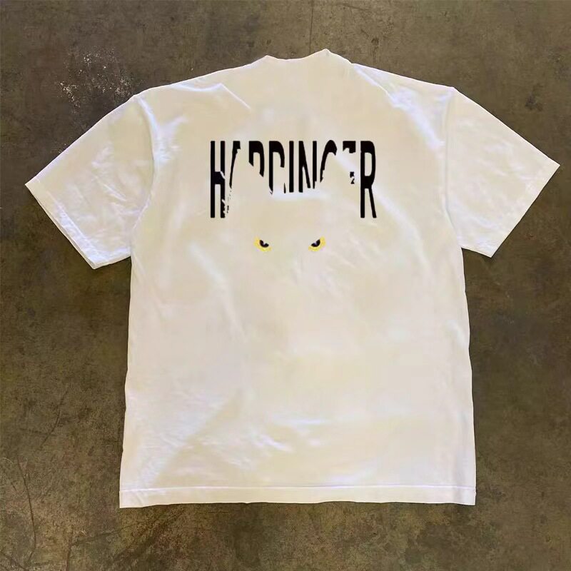 Loose Fit Cotton Graphic T-Shirt with Y2K Cat-Eye Print