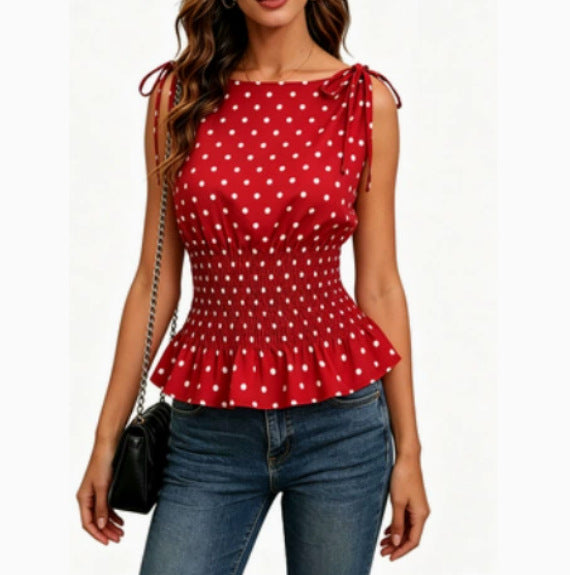 Polka Dot Slim Fit Tank Top