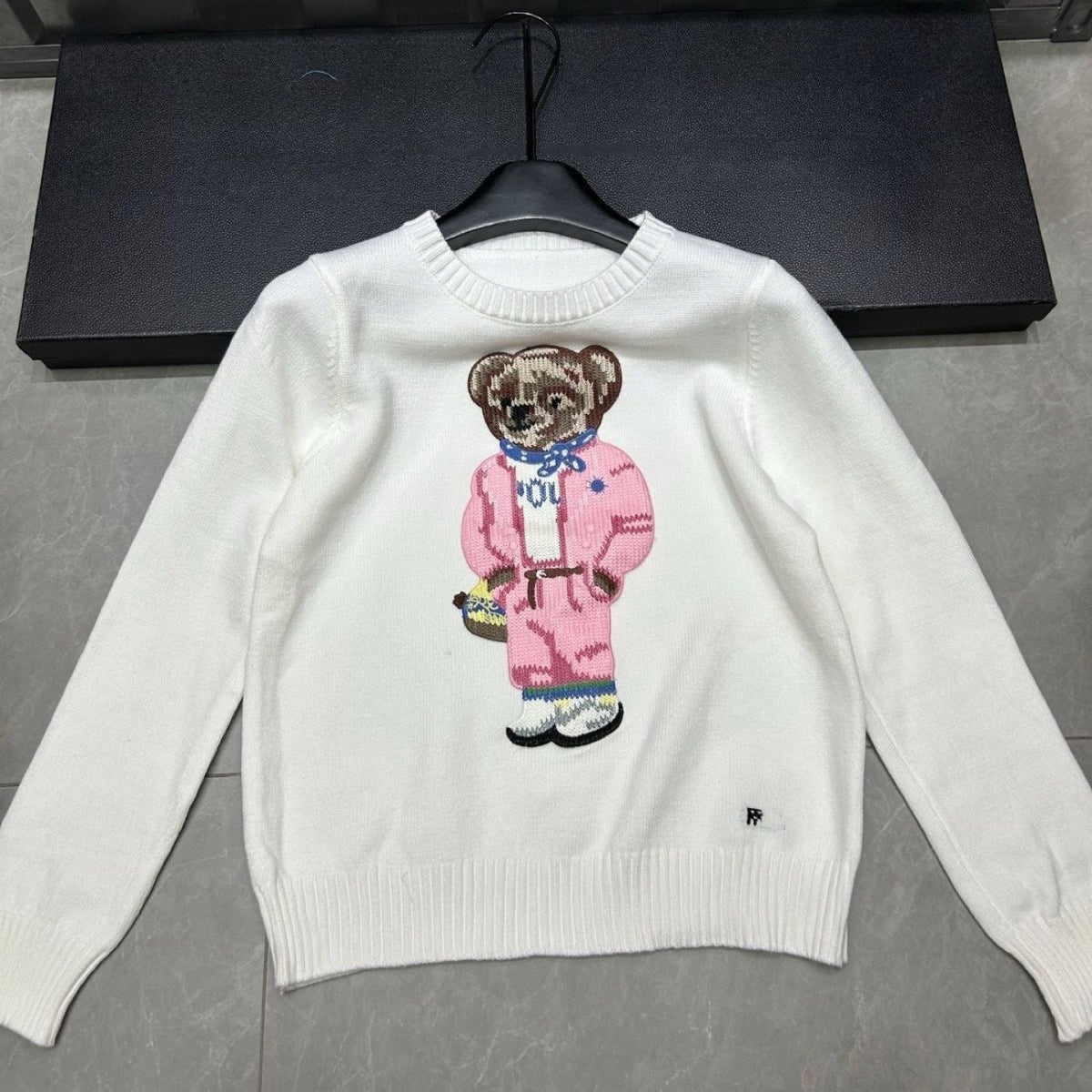 Embroidered Bear Knit Sweater