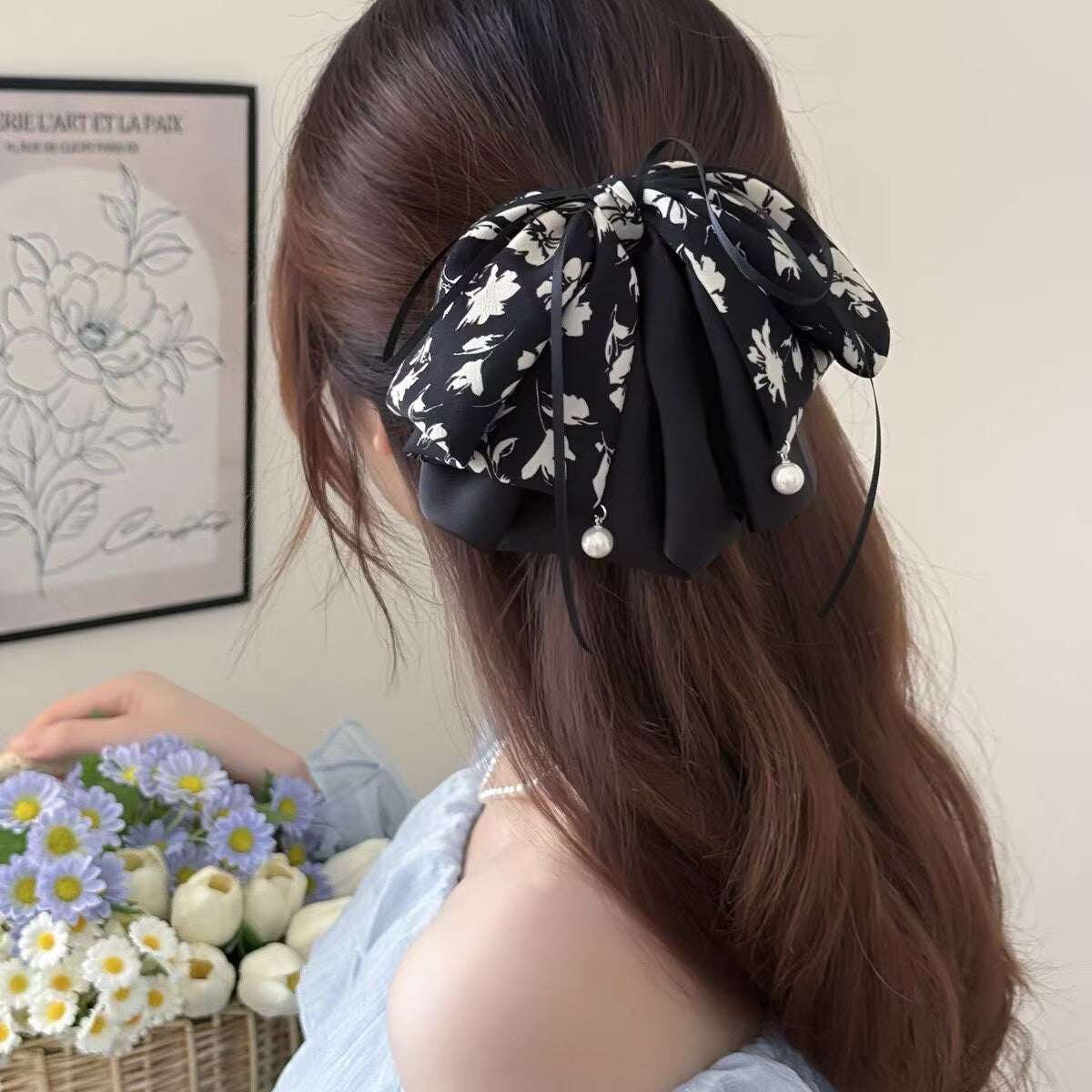 Elegant Bow Crystal Hair Claw Clip