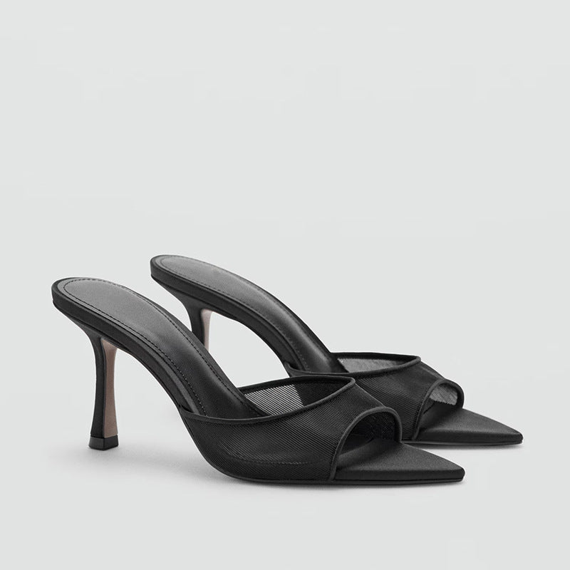 Patent Leather High-Heeled Sandals