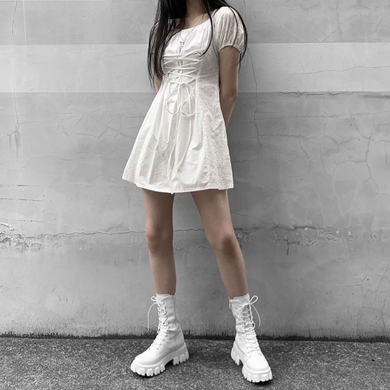 Platform Lace-Up Ankle Boots
