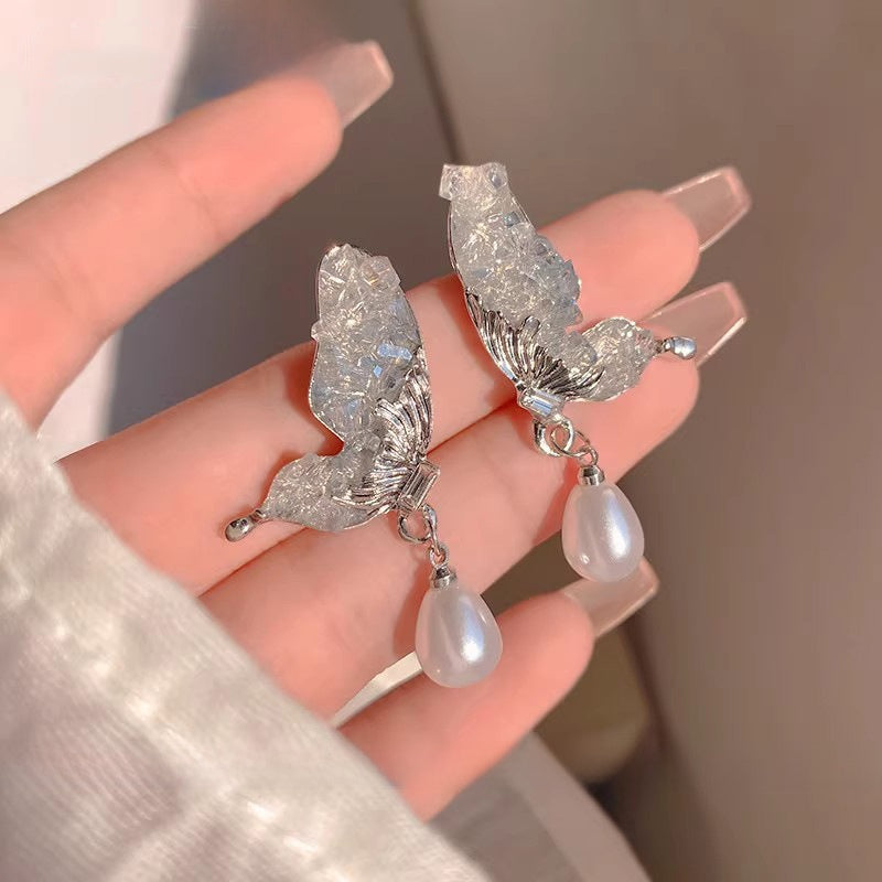 LunaPearl Butterfly Earrings Sterling Silver
