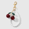 Exquisite handmade cherry keychain pendant