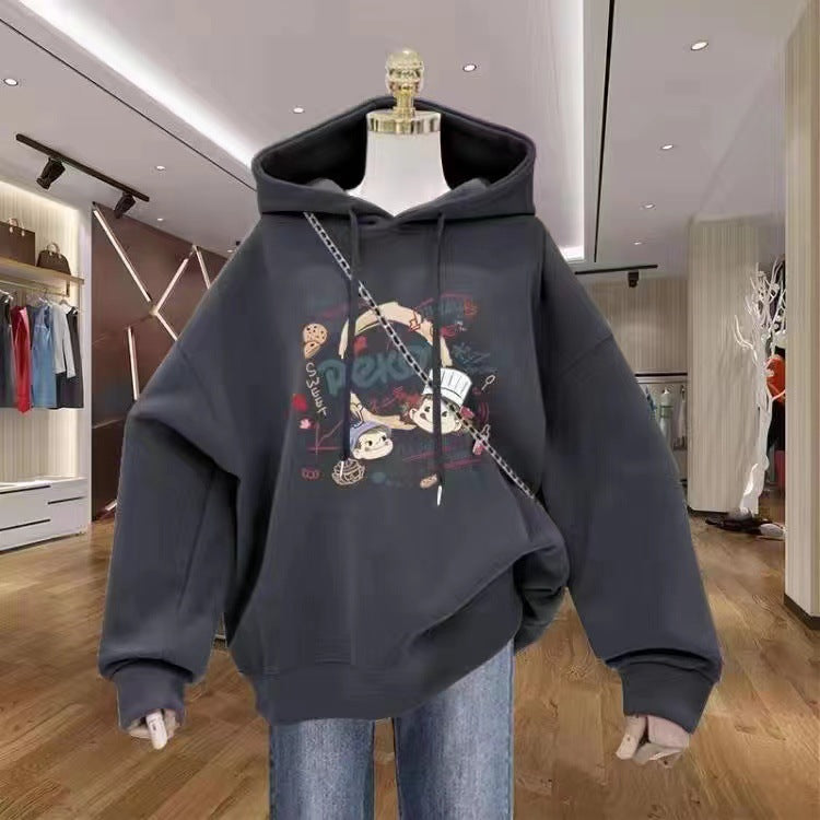 Fleece-lined and thickened sweatshirt