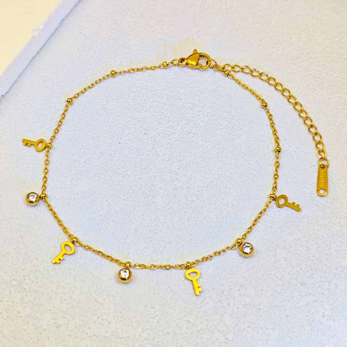 Fashion Titanium Steel Ankle Chain with Tassel