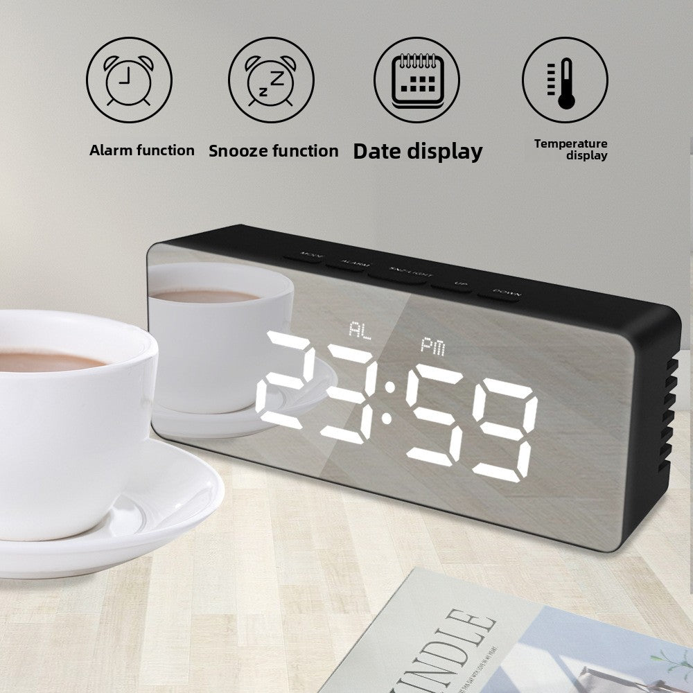 LED Digital Mirror Alarm Clock with Temperature Display