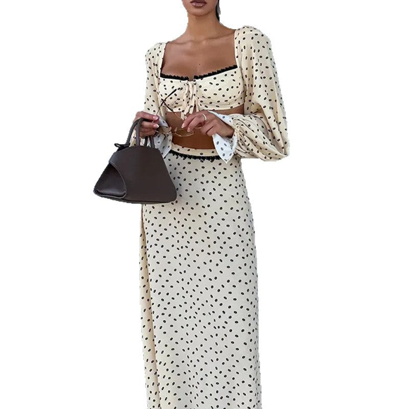 Polka Dot Sleeveless Dress Set