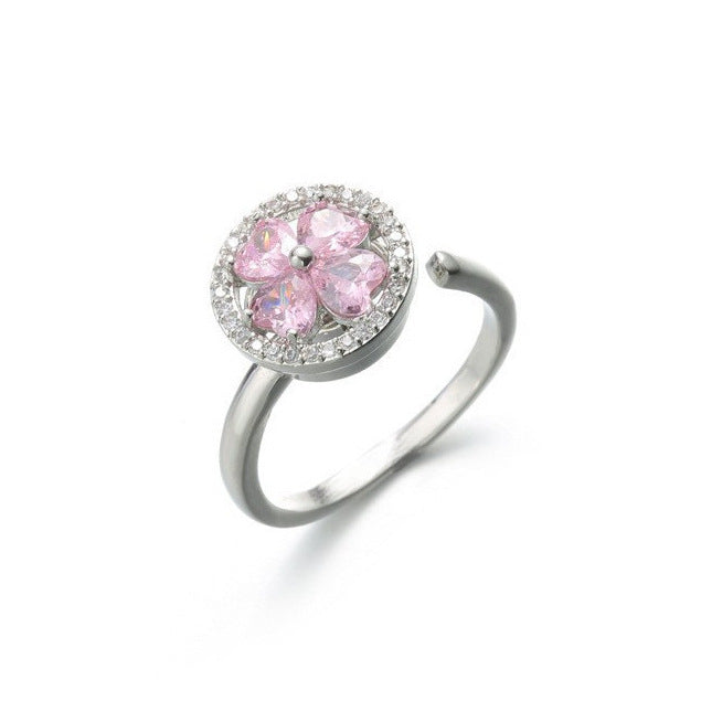 Adjustable Spinning Zircon Copper Ring