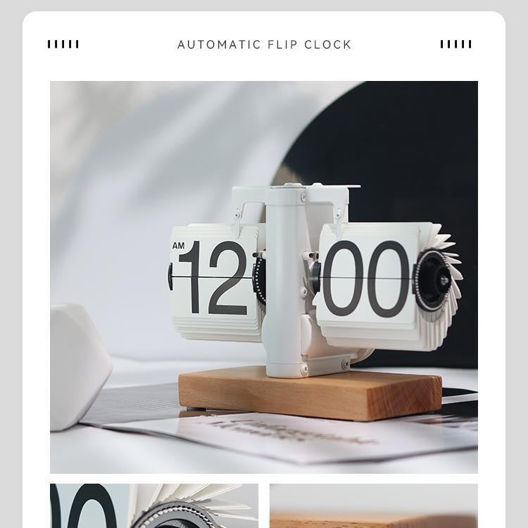Automatic Flip Page Clock Retro Design