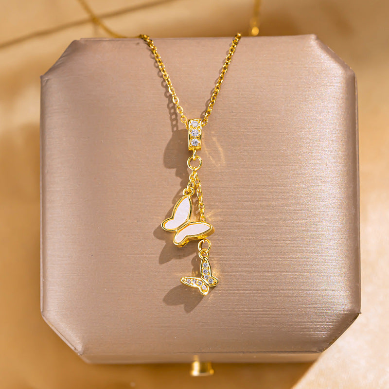 Butterfly Pendant Titanium Steel Necklace