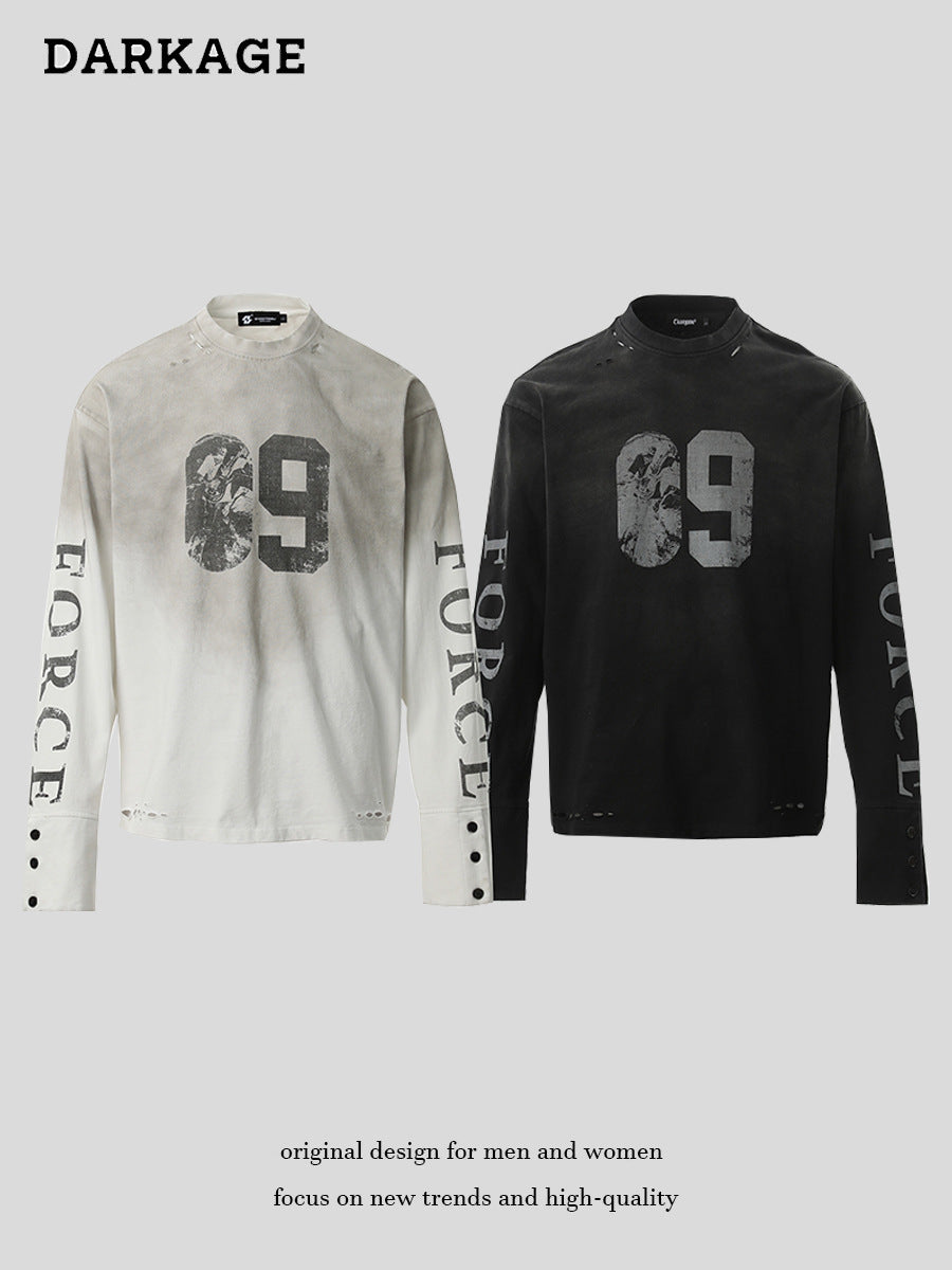 Retro T-Shirt Unisex Streetwear Long Sleeve Pullover