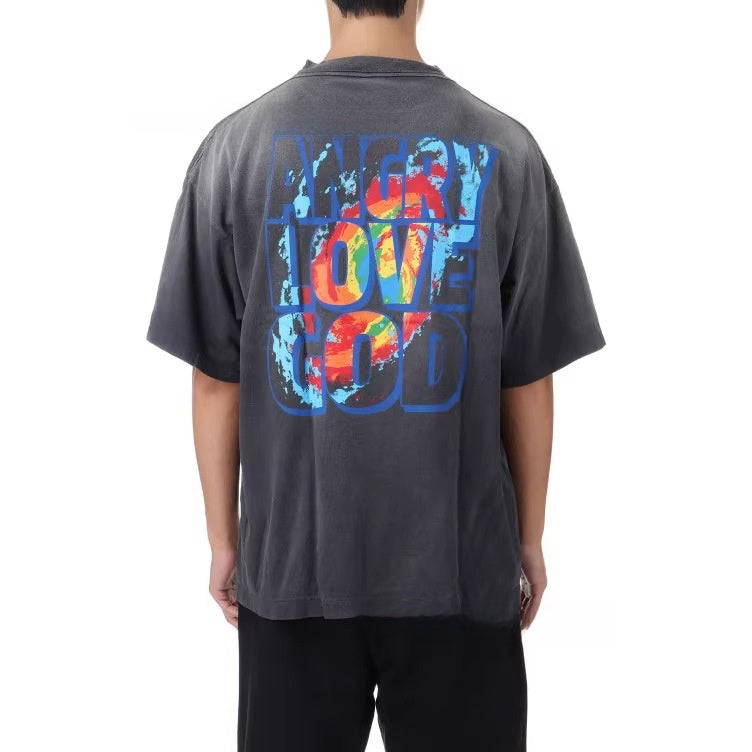 Saintmichael Heavyweight Cotton T-Shirt in Washed Black