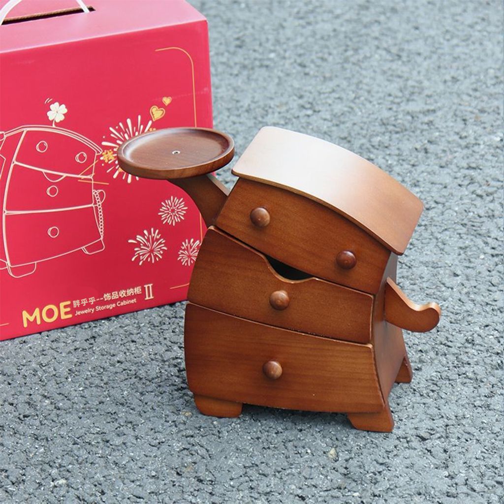 Fat and plump solid wood storage box