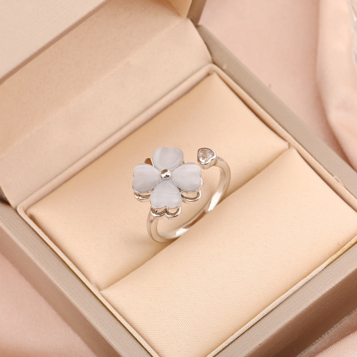 Adjustable Spinning Zircon Copper Ring